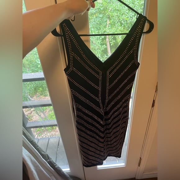 SOLD- Party Dress with Sequins, Navy dark blue and gold 💕 - Picture 7 of 10